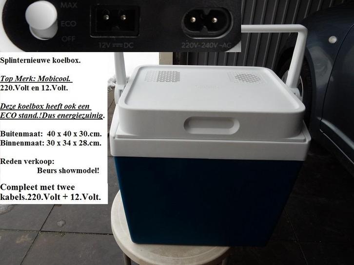 Nieuw.Koelbox.220.Volt +12.Volt.Elektrisch.Mobicool, Caravans en Kamperen, Koelboxen, Nieuw, Koelbox, Elektrisch, Ophalen of Verzenden