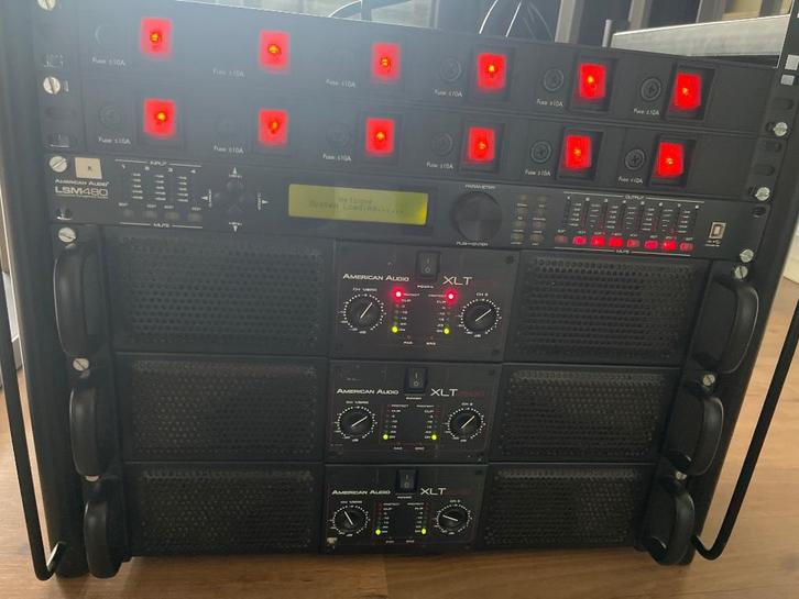 3x American XLT 2500 zware versterkers en LMS 480 Systeem, Audio, Tv en Foto, Versterkers en Receivers, Zo goed als nieuw, Overige systemen