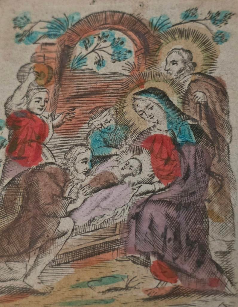 Heilige 17e eeuwse  prent  Geboorte van Christus, Verzenden