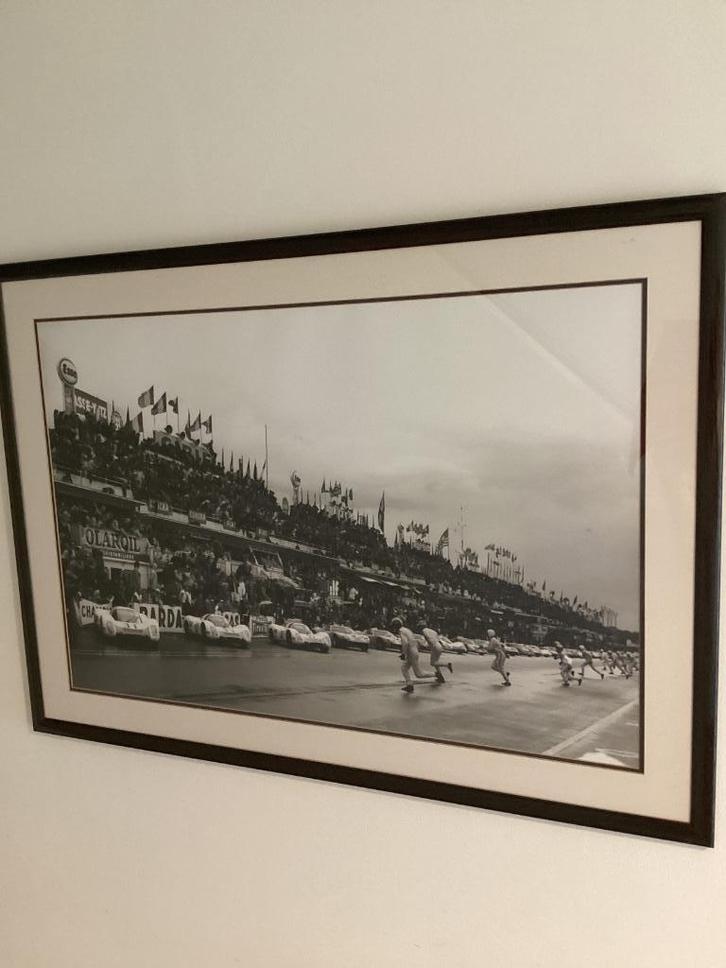24 uur Le Mans start grote print ingelijst, Verzamelen, Automerken, Motoren en Formule 1, Zo goed als nieuw, Auto's, Ophalen