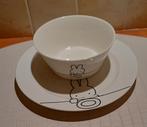 Nijntje-Miffy kom en bord, porselein, Huis en Inrichting, Keuken | Servies, Ophalen of Verzenden, Zo goed als nieuw, Bord(en)