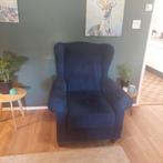 Mooie donkerblauwe velours  stoel. Gaat weg ivm verandering, Huis en Inrichting, Ophalen, Overige materialen, Gebruikt, Eenpersoons