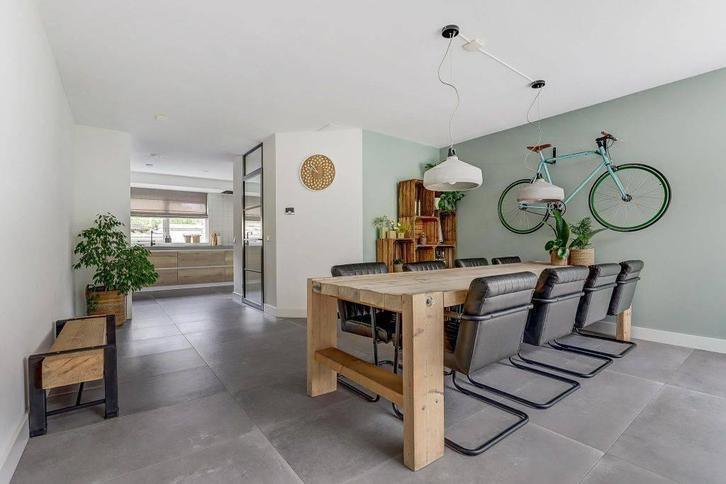 Mooie 3m lange houten tafel, evt met 8 stoelen, Huis en Inrichting, Tafels | Eettafels, Zo goed als nieuw, 100 tot 150 cm, 200 cm of meer