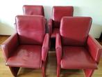 4 Leren eetkamerstoelen, Ophalen, Gebruikt, Leer, Vier