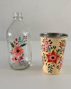 Fles en beker, Ophalen, Gebruikt, Glas, Minder dan 50 cm