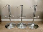 3 Chromen Barkrukken - In Hoogte Verstelbaar, Ophalen, In hoogte verstelbaar, 60 tot 90 cm, Nieuw