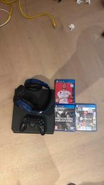 Playstation 4 slim 500gb met 1 controller headset en spellen, Spelcomputers en Games, Spelcomputers | Sony PlayStation 4, Ophalen of Verzenden