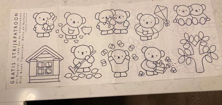 Verzamelaar, strijkpatroon 1990, Boris Barbara- Dick Bruna, Verzamelen, Overige Verzamelen, Zo goed als nieuw, Ophalen of Verzenden