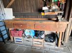 Oude eiken houten werkbank, Doe-het-zelf en Verbouw, Werkbanken, Ophalen, Gebruikt