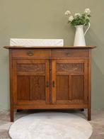 Vintage eiken commode brocante kastje art deco dressoir, Ophalen, Gebruikt, 100 cm of meer, Nvt
