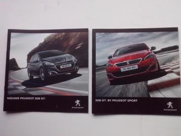 3x Peugeot folders/brochures RCZ, 208 GT 2015, 308 GT 2015 beschikbaar voor biedingen