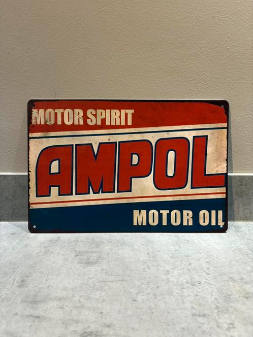 Mancave Bar Café Wanddecoratie metalen bordje Ampol Motor, Verzamelen, Merken en Reclamevoorwerpen, Zo goed als nieuw, Reclamebord