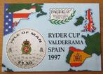 Isle of Man, blokje Ryder Cup Golf, Valderrama Spanje, 1997, Verzenden, Postfris
