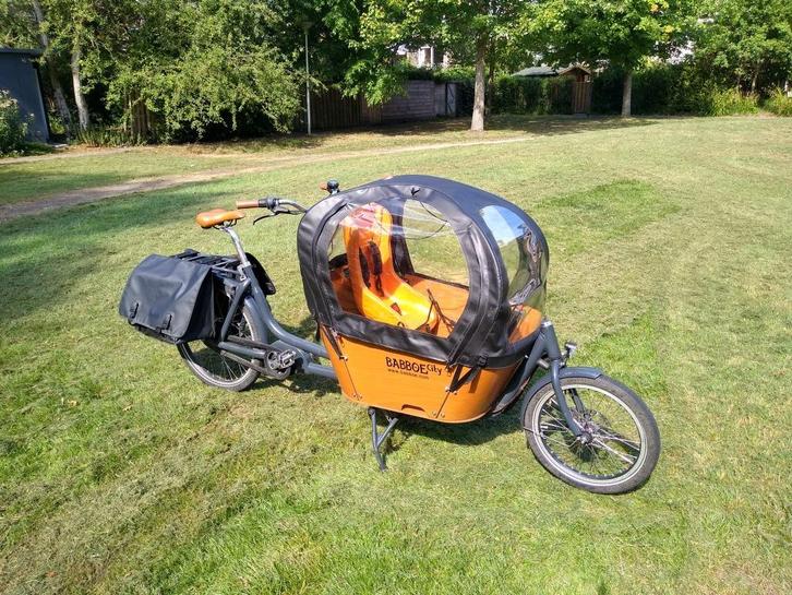 Bakfiets, Fietsen en Brommers, Fietsen | Bakfietsen, Zo goed als nieuw, Overige merken, 2 kinderen, Elektrisch, Huif, Ophalen