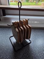 Kolony - Metalen rekje met 6 rechthoekige onderzetters, Ophalen of Verzenden, Zo goed als nieuw, Glas of Kopje