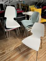 Stapelbare kantinestoelen, Huis en Inrichting, Stoelen, Ophalen, Gebruikt, Wit, Metaal