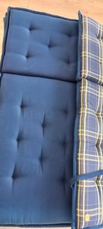 4xTuinkussens stoelen blauw geblokt, Tuin en Terras, Tuinmeubel-accessoires, Ophalen of Verzenden, Zo goed als nieuw