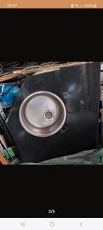 Granieten Hoek Aanrechtblad met Spoelbak, Huis en Inrichting, Keuken | Keukenelementen, Ophalen, Gebruikt, 100 tot 150 cm, Zwart