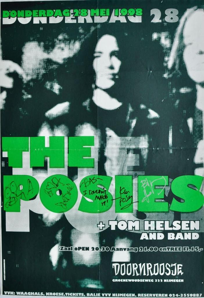 Concert poster 1998 The Posies SIGNED!! Tom Helsen and Band, Verzamelen, Muziek, Artiesten en Beroemdheden, Gebruikt, Poster, Artwork of Schilderij