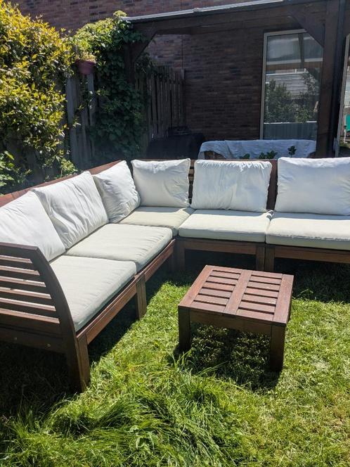 IKEA ÄPPLARÖ Loungeset, Tuin en Terras, Tuinsets en Loungesets, Loungeset, Hout, 5 zitplaatsen, Bijzettafel, Ophalen