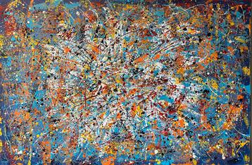 Valera- Kleurrijke abstract- Handgeschilderd- Uniek- XXL beschikbaar voor biedingen