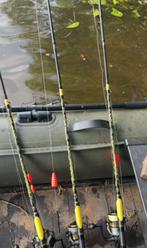 3x Black Cat meervalhengels met molens, Watersport en Boten, Hengelsport | Algemeen, Ophalen of Verzenden, Zo goed als nieuw