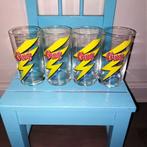 Chocolademelk choq nostalgische glazen set van 4, Ophalen, Glas of Glazen, Gebruikt, Glas