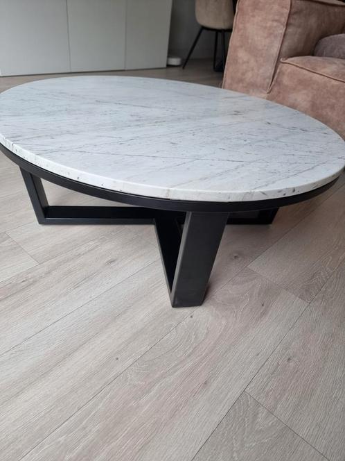 Luxe marmeren salontafel van richmond, Huis en Inrichting, Tafels | Salontafels, Gebruikt, Minder dan 50 cm, 50 tot 100 cm, 50 tot 100 cm