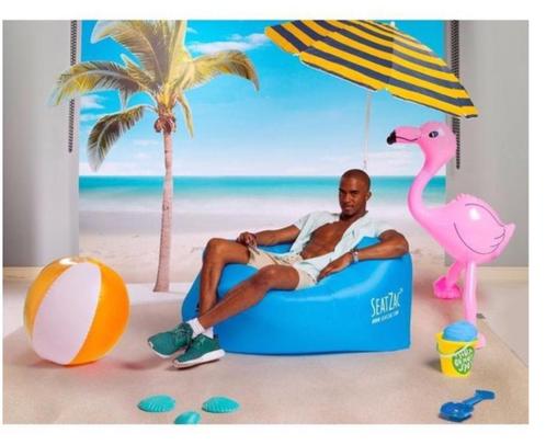 Chill poef / lounge zitzak: vullen met LUCHT zonder pompen, Caravans en Kamperen, Kampeermeubelen, Nieuw, Campingstoel, Ophalen of Verzenden