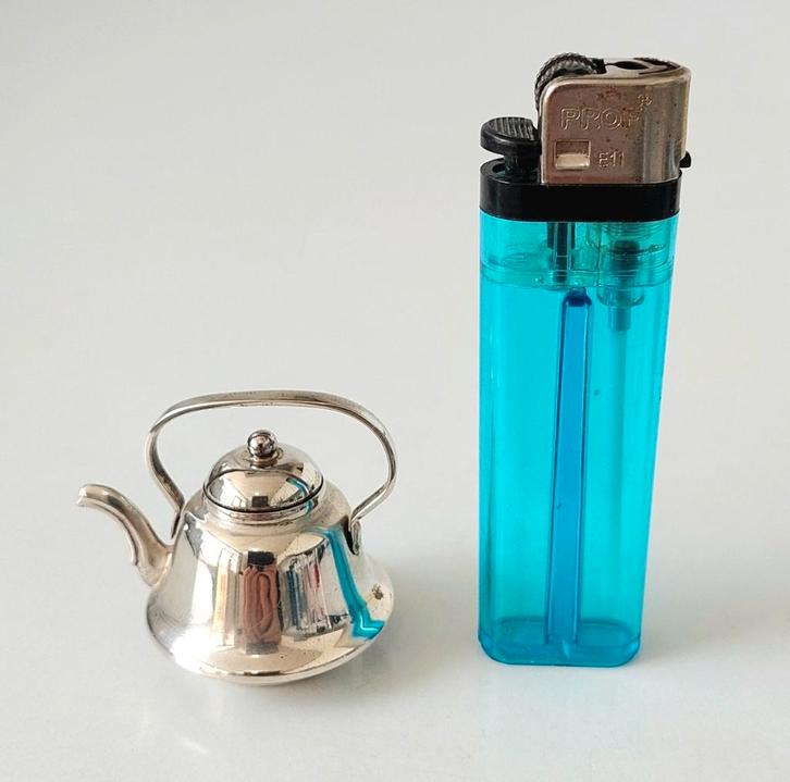 Zilveren Miniatuur Waterketel jaarletter P, Antiek en Kunst, Antiek | Goud en Zilver, Zilver, Verzenden