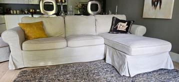 Ikea Ektorp 3 zits bank met chaiselongue kleur beige beschikbaar voor biedingen