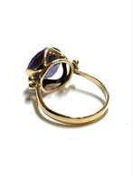 14k gouden ring met een amethist, Paars, Ophalen of Verzenden, Zo goed als nieuw, .