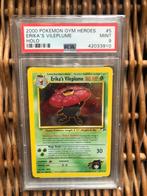 Erika’s Vileplume Rare Holo PSA 9 Gym Heroes #5, Ophalen of Verzenden, Losse kaart, Zo goed als nieuw