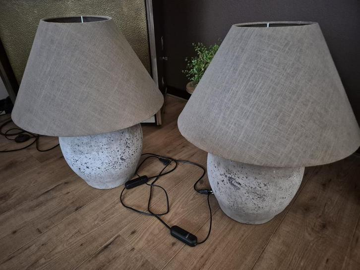 Tafellampen set - Goede staat, Huis en Inrichting, Lampen | Tafellampen, Gebruikt, 50 tot 75 cm, Stof, Ophalen