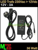 LED Trafo Voeding Adapter Driver - 230V > 12V - 3A = 36W –S2, Ophalen of Verzenden, Nieuw, LEDtrafo