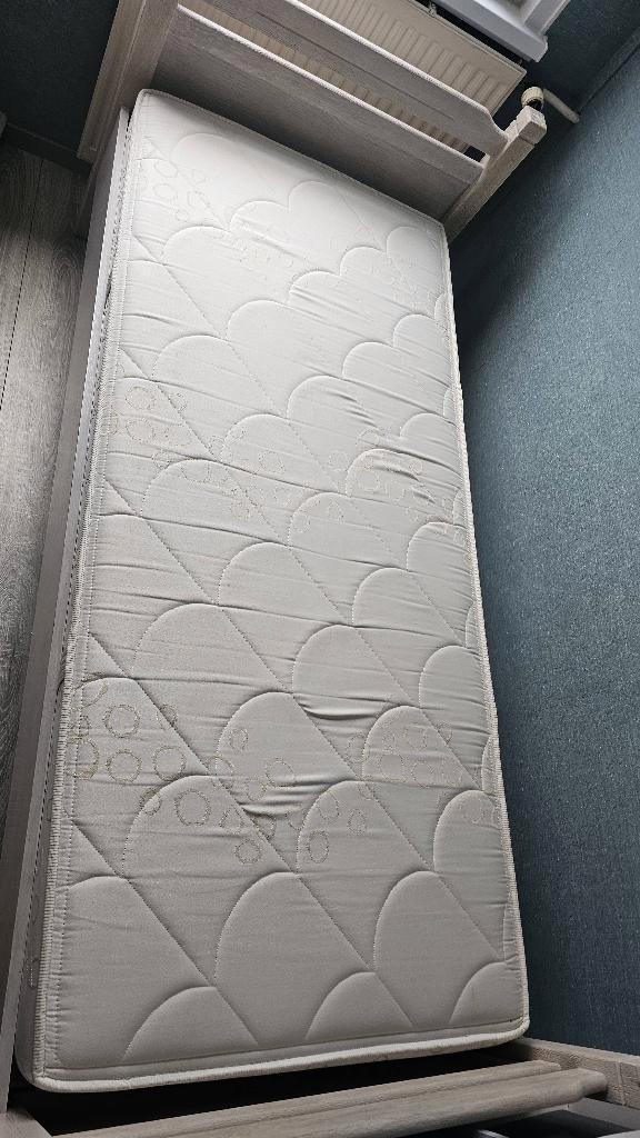 Eikenhout Ledikant 90x200, Huis en Inrichting, Slaapkamer | Bedden, Gebruikt, Eenpersoons, 90 cm, 200 cm, Hout, Overige kleuren