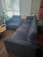 Hoekbank grijsblauw microleder, Ophalen, Overige materialen, 150 tot 200 cm, Zo goed als nieuw