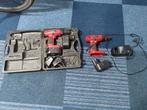 2x Accuboor 18V - Accu's Uitwisselbaar, Doe-het-zelf en Verbouw, Gereedschap | Boormachines, Gebruikt, Variabele snelheid, Ophalen of Verzenden