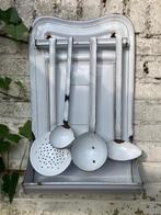 Wit emaille lepelrek vintage,brocant, Antiek en Kunst, Ophalen of Verzenden