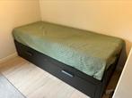 Brimnes bed bank | 2 lades | zwart | 80 x 200, Huis en Inrichting, Slaapkamer | Bedden, 80 cm, Eenpersoons, Zo goed als nieuw