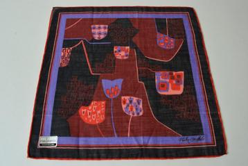 Retro vintage Fisba Stoffels Swiss Made handrolled zakdoek beschikbaar voor biedingen