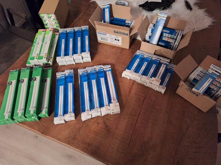 Philips PL-C, PL-L en PL- S en enkele Osram dulux lampen, Huis en Inrichting, Lampen | Losse lampen, Nieuw, Spaarlamp, Bipin of Steekvoet