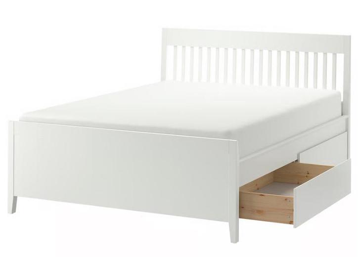 IKEA IDANÄS Bed 140x200 met opberglades, Huis en Inrichting, Slaapkamer | Bedden, Gebruikt, Tweepersoons, 140 cm, 200 cm, Hout