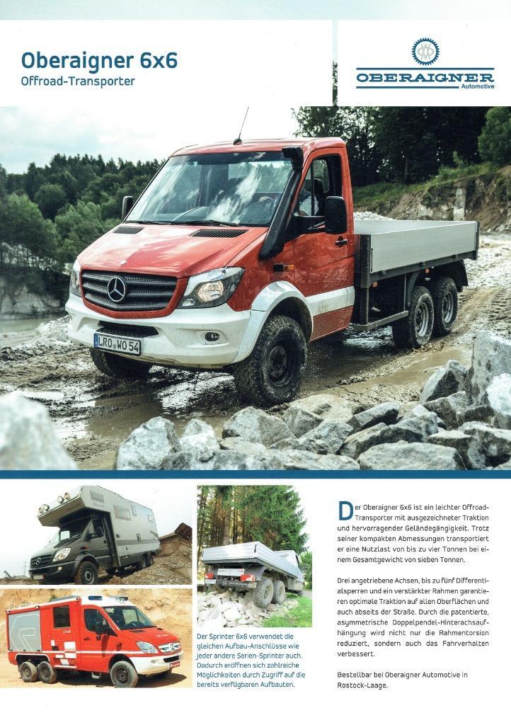 Folder Oberaigner - Mercedes-Benz Sprinter 6x6 (2015), Boeken, Auto's | Folders en Tijdschriften, Gelezen, Mercedes, Verzenden