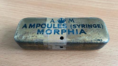 WO2 RAF blikje “Ampoules (SYRINGE) Morphia”, Verzamelen, Militaria | Tweede Wereldoorlog, Luchtmacht, Overige typen, Engeland