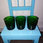 Vereco France limonadeglazen groen glas set van 3 stuks, Glas, Overige stijlen, Glas of Glazen, Gebruikt