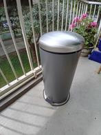 vuilnisbak,  cilindervormig , aluminium  voor 30 euro., Huis en Inrichting, Woonaccessoires | Prullenbakken, Ophalen, Met pedaal