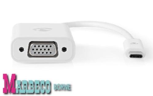 USB Type-C Adapter Cable, Type-C Male - VGA Female, White, Audio, Tv en Foto, Audiokabels en Televisiekabels, Nieuw, Overige kabels