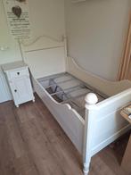 Antiek Massief grenen ledikant., Ophalen, Gebruikt, 180 cm of meer, 85 tot 100 cm