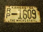 Kentekenplaat licenseplate Kansas Wheat State 54 USA, Verzenden, Gebruikt, Auto's